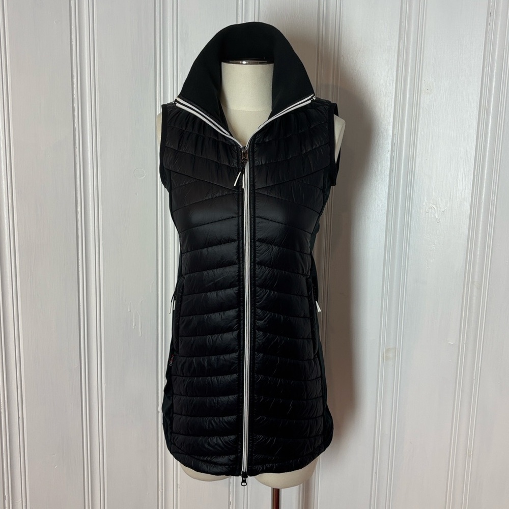 OHSHO Black Quilted Longline Vest w/ Stretch Side Panels | Size S estimated - Picture 2 of 10